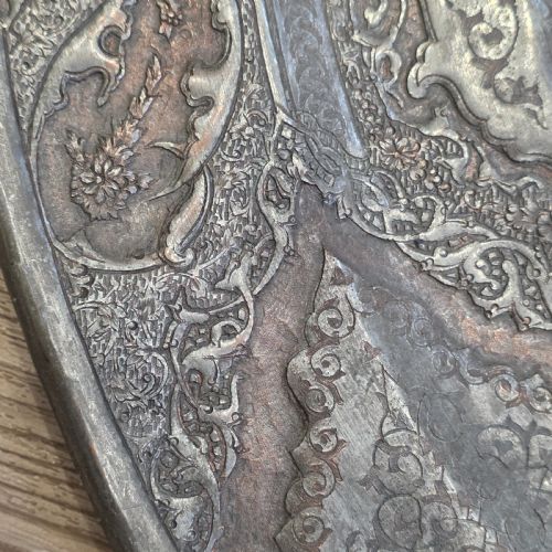 ATTRACTIVE HUGE 68CM ANTIQUE COPPERED METAL EASTERN CHARGER - ADDITIONAL PHOTO 6
