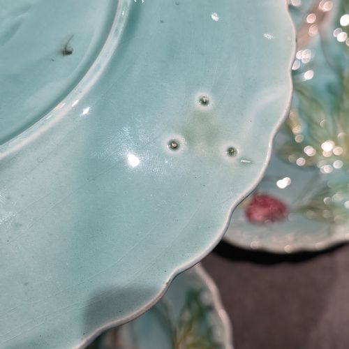 ANTIQUE SET OF 5 X FRENCH MAJOLICA PLATES C1880 - ADDITIONAL PHOTO 10