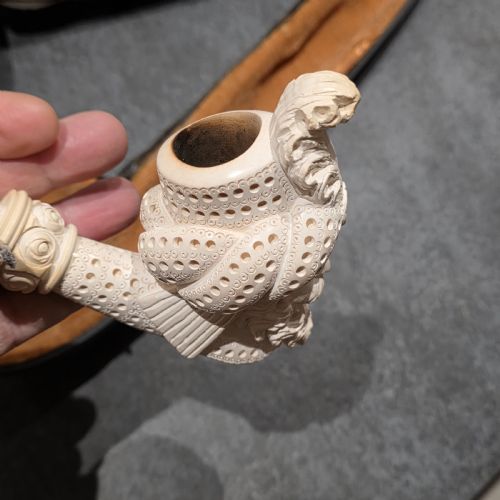 EXCEPTIONAL 405CM LONG VINTAGE MEERSCHAUM PIPE OF A TURK - ADDITIONAL PHOTO 18