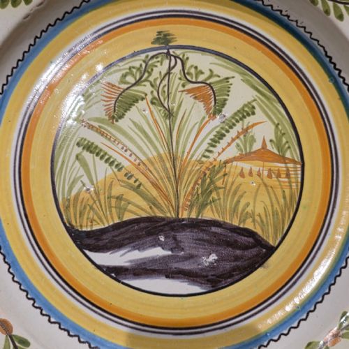 FINE 40CM CONTINENTAL FAIENCE CHARGERBOWL LATE 18THC OLD CHRISTIES LABEL - ADDITIONAL PHOTO 1