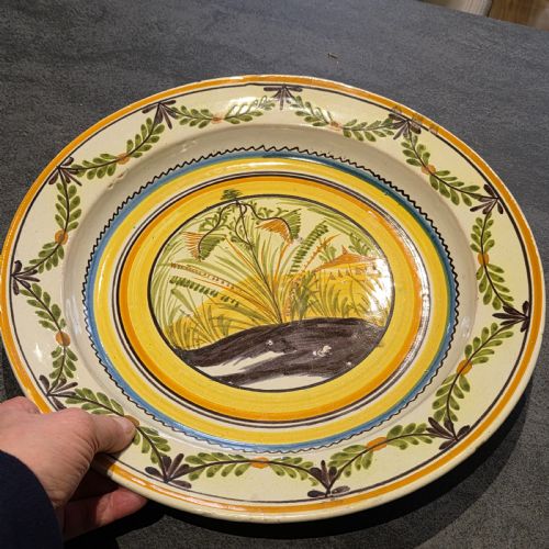 FINE 40CM CONTINENTAL FAIENCE CHARGERBOWL LATE 18THC OLD CHRISTIES LABEL - ADDITIONAL PHOTO 2