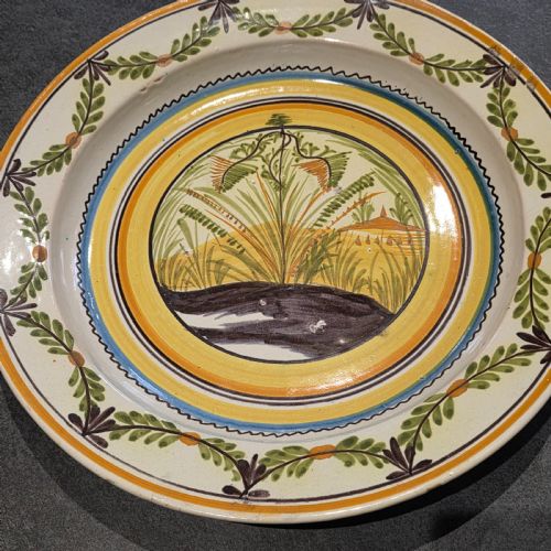 FINE 40CM CONTINENTAL FAIENCE CHARGERBOWL LATE 18THC OLD CHRISTIES LABEL - ADDITIONAL PHOTO 7