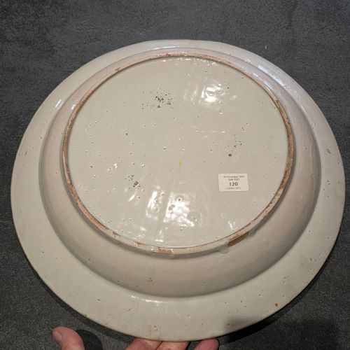 FINE 40CM CONTINENTAL FAIENCE CHARGERBOWL LATE 18THC OLD CHRISTIES LABEL - ADDITIONAL PHOTO 9