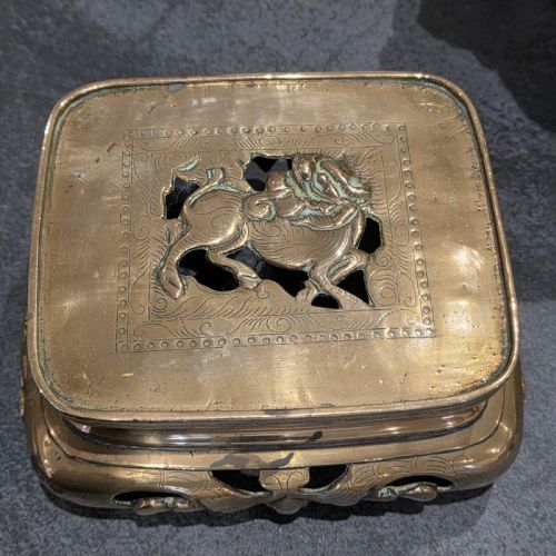 STUNNING LARGE MIDLATE19TH CENTURY CHINESE BRONZEBRASS CENSER ON STAND - ADDITIONAL PHOTO 14