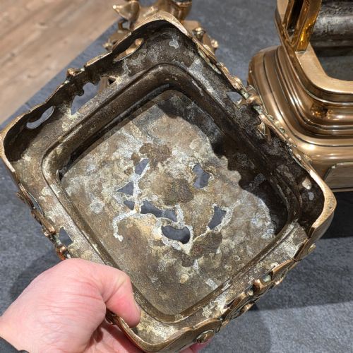 STUNNING LARGE MIDLATE19TH CENTURY CHINESE BRONZEBRASS CENSER ON STAND - ADDITIONAL PHOTO 16