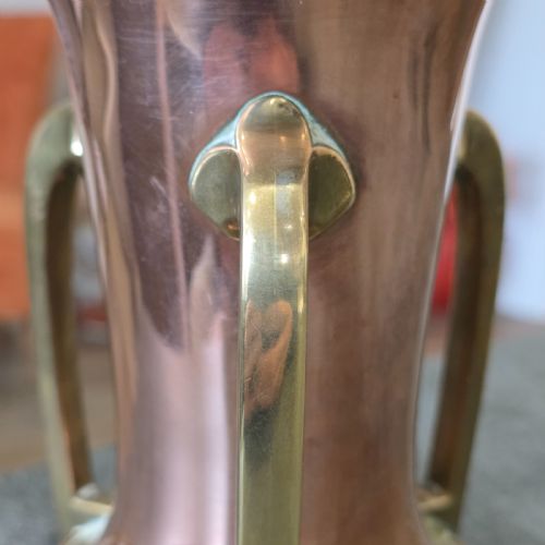 STYLISH ARTS CRAFTS COPPER VASE FISHER STRAND - ADDITIONAL PHOTO 5