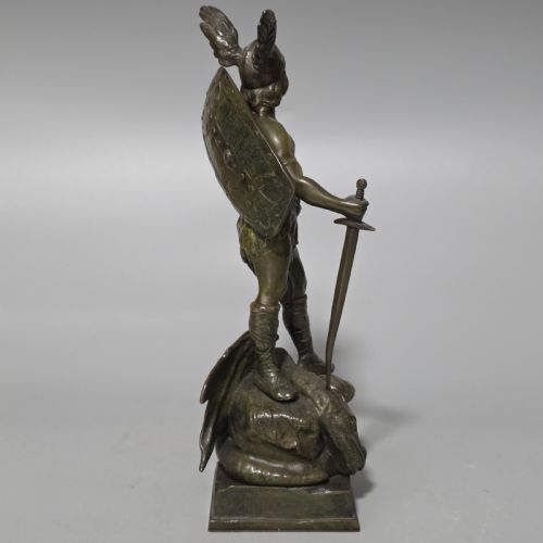 RUFFINO BESSERDICH 18581915 SIEGFRIED BRONZE SCULPTURE - ADDITIONAL PHOTO 4