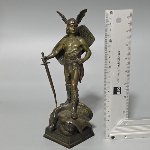 RUFFINO BESSERDICH 18581915 SIEGFRIED BRONZE SCULPTURE - ADDITIONAL PHOTO 15