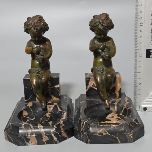 CHARMING PAIR OF EARLY 20TH CENTURY BRONZE MARBLE BOOKENDS - ADDITIONAL PHOTO 5