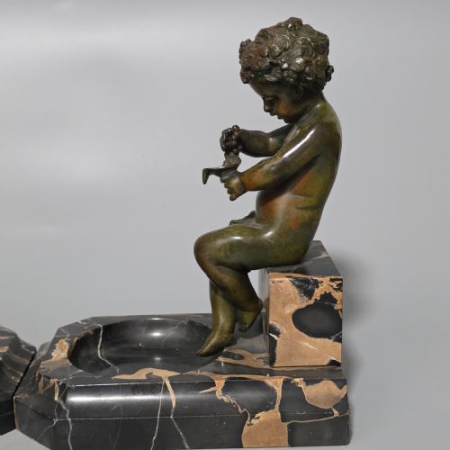 CHARMING PAIR OF EARLY 20TH CENTURY BRONZE MARBLE BOOKENDS - ADDITIONAL PHOTO 10
