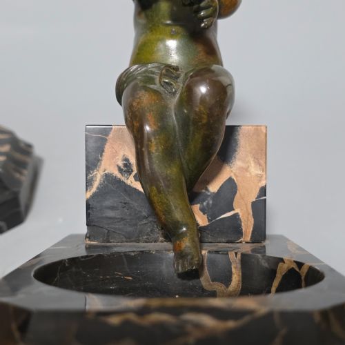 CHARMING PAIR OF EARLY 20TH CENTURY BRONZE MARBLE BOOKENDS - ADDITIONAL PHOTO 12