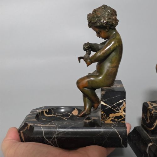 CHARMING PAIR OF EARLY 20TH CENTURY BRONZE MARBLE BOOKENDS - ADDITIONAL PHOTO 14