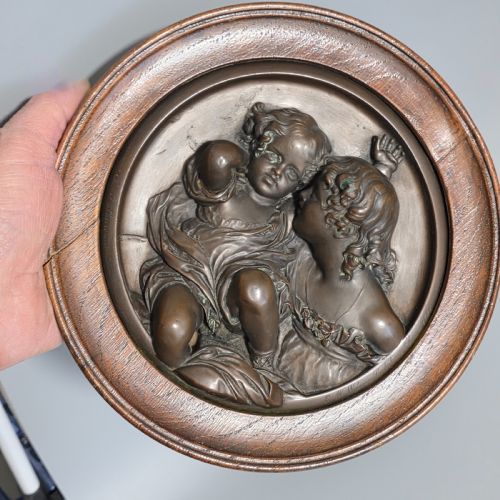 ANTIQUE MID19TH CENTURY BRONZE PLAQUE OF THE CALMADY CHILDREN BY EDWARD WILLIAM WYON 1848 - ADDITIONAL PHOTO 8
