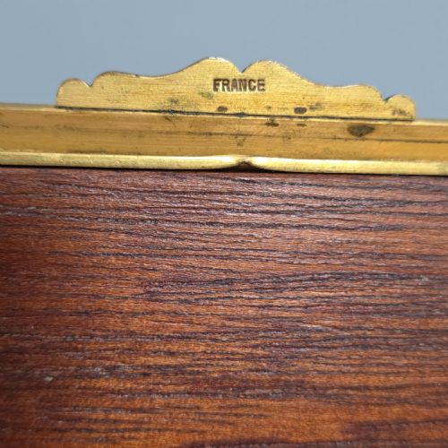 ANTIQUE FRENCH GILT BRASS BLUE ENAMEL BOX DECORATIVE TRINKET HUMIDOR LATE 19TH CENTURY - ADDITIONAL PHOTO 7