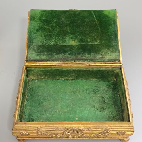 ANTIQUE FRENCH GILT BRONZE BRASS JEWELLERY CASKET MINIATURE PORTRAIT BOX 19THC - ADDITIONAL PHOTO 6