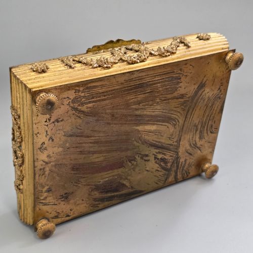 ANTIQUE FRENCH GILT BRONZE BRASS JEWELLERY CASKET MINIATURE PORTRAIT BOX 19THC - ADDITIONAL PHOTO 8