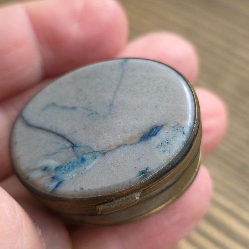 ANTIQUE GEORGIAN GILT METAL BANDED AGATE SNUFF BOX TRINKET BOX C1800 - ADDITIONAL PHOTO 6