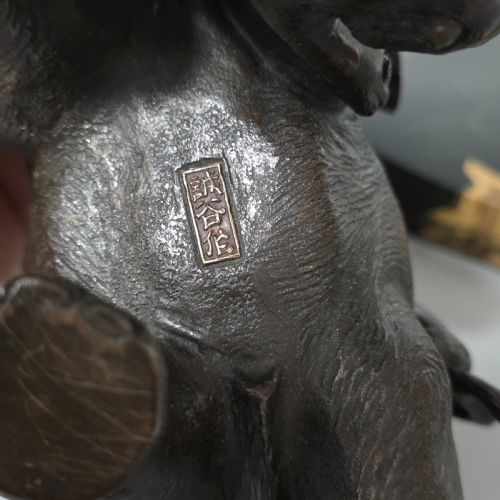 ANTIQUE JAPANESE BRONZE OKIMONO ELEPHANT FIGHTING TWO TIGERS BONE TUSKS GENRYUSAI SEIYA SASKU MEIJI SHOWA - ADDITIONAL PHOTO 20