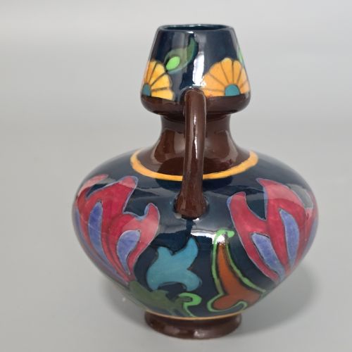 RARE WILEMAN INTARSIO VASE ART NOUVEAU FLORAL PATTERN 3109 C1900 SHELLEY INTEREST - ADDITIONAL PHOTO 2