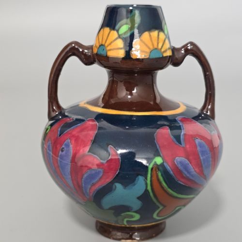 RARE WILEMAN INTARSIO VASE ART NOUVEAU FLORAL PATTERN 3109 C1900 SHELLEY INTEREST - ADDITIONAL PHOTO 4