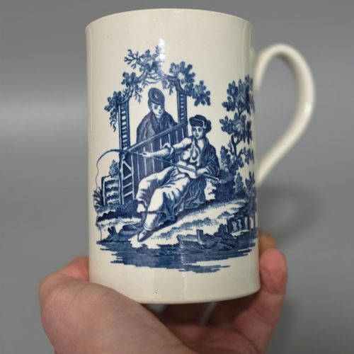 LARGE 141CMFIRST PERIOD WORCESTER PORCELAIN MUG 'LA PROMENADE CHINOISE' 'LA PECHE' PILLEMENT ENGLAND C1770 - ADDITIONAL PHOTO 6