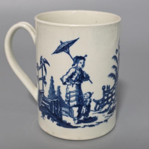 FIRST PERIOD WORCESTERCAUGHLEY PORCELAIN MUG 'LA PROMENADE CHINOISE' 'LA PECHE' PILLEMENT ENGLAND C1770 - ADDITIONAL PHOTO 1