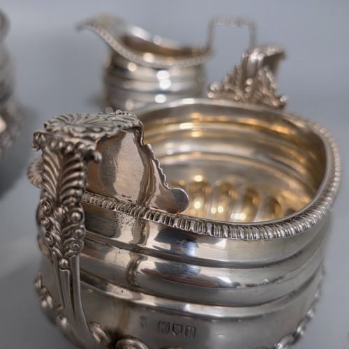 ANTIQUE SOLID SILVER THREEPIECE TEA SET LONDON 1918 CHARLES STUART HARRIS 1325G - ADDITIONAL PHOTO 10
