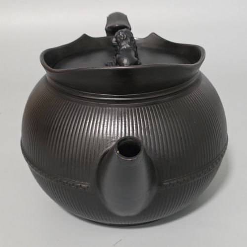 RARE 18TH CENTURY SPODE BLACK BASALT TEAPOT LION FINIAL ANTIQUE ENGLISH POTTERY - ADDITIONAL PHOTO 13