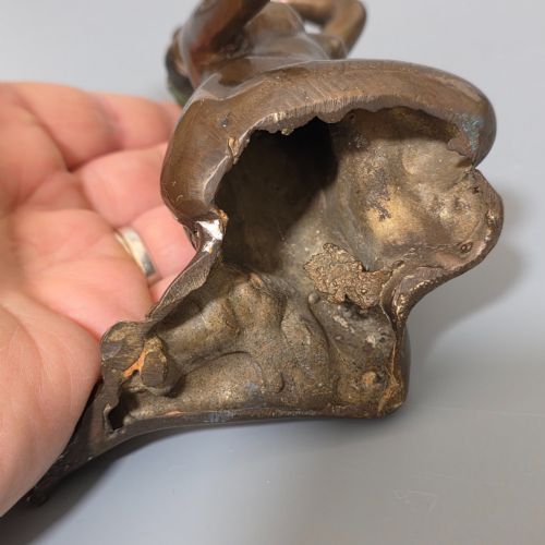 BRONZE SCULPTURE OF A SEATED NUDE LADY IN THE STYLE OF JEAN GAUTHERIN C1880 - ADDITIONAL PHOTO 11
