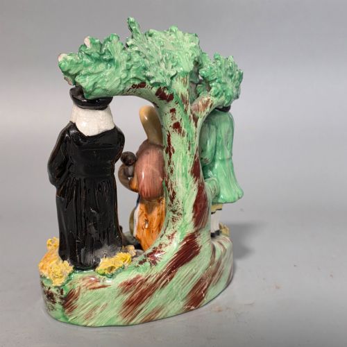 ANTIQUE STAFFORDSHIRE TITHE PIG FIGURE GROUP C1830 EARLY 19TH CENTURY POTTERY FIGURE - ADDITIONAL PHOTO 2