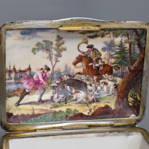 LARGE KPM 19THC SILVER MOUNTED PAINTED TABLE SNUFFBOX C1880 - ADDITIONAL PHOTO 13
