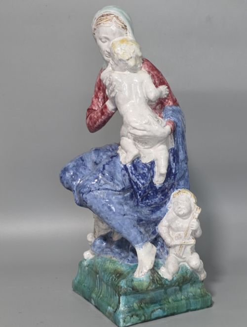 GEORGE KEMPER ENTHRONED MADONNA WITH CHRIST CHILD AND MUSICAL PUTTI 545CM - ADDITIONAL PHOTO 2