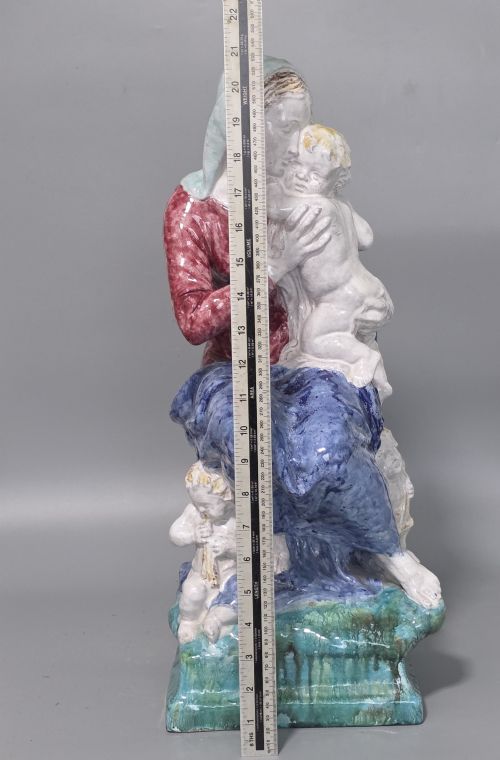 GEORGE KEMPER ENTHRONED MADONNA WITH CHRIST CHILD AND MUSICAL PUTTI 545CM - ADDITIONAL PHOTO 6
