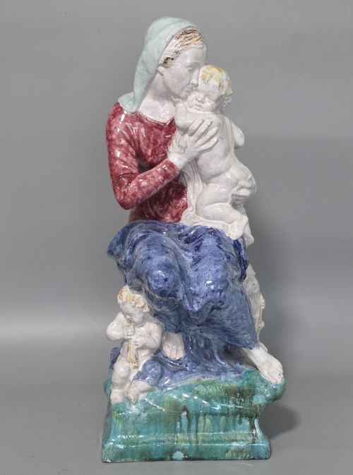 GEORGE KEMPER ENTHRONED MADONNA WITH CHRIST CHILD AND MUSICAL PUTTI 545CM - ADDITIONAL PHOTO 7