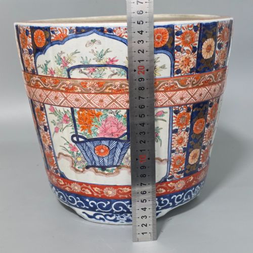 FINE LARGE LATE 19THC JAPANESE IMARI PLANTER STAND 35CM - ADDITIONAL PHOTO 4