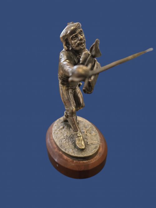 EMILE GUILLEMIN 18411907 FRENCH SILVERED BRONZE CAVALIER ON OVAL ROUGE MARBLE BASE - ADDITIONAL PHOTO 6