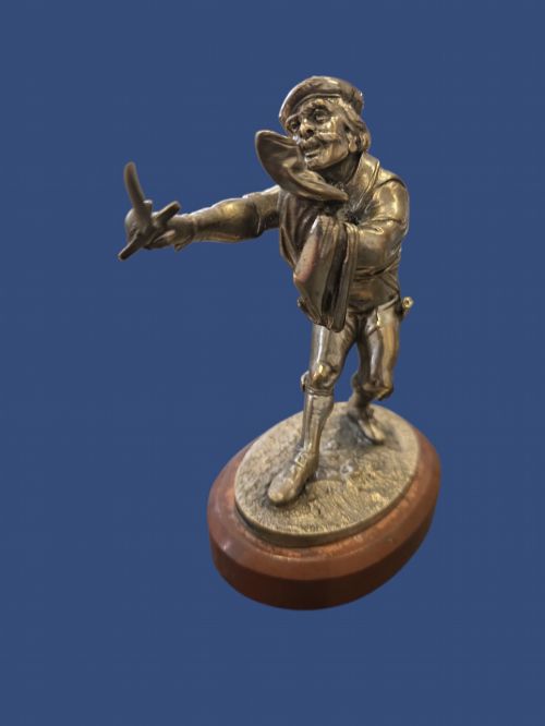 EMILE GUILLEMIN 18411907 FRENCH SILVERED BRONZE CAVALIER ON OVAL ROUGE MARBLE BASE - ADDITIONAL PHOTO 8