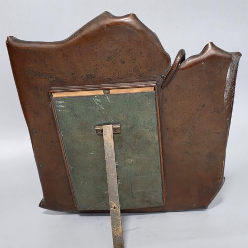 EXCEPTIONAL ARTS CRAFTS BRONZED COPPER FRAME DRAGONFLY LOBSTER LIZARD 32CM C1910 - ADDITIONAL PHOTO 14