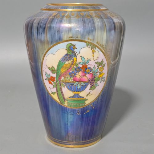 RARE ANTIQUE MINTON LUSTRE PARROT VASE C1920 HAND ENAMELLED DECORATIVE ART POTTERY - ADDITIONAL PHOTO 4