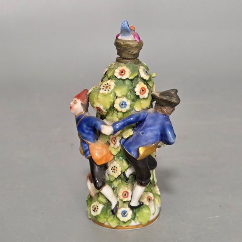 fig 5. Antique German Porcelain Figural Scent Bottle & Stopper c.1850 – Chelsea Gold Anchor Style