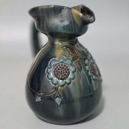 RARE SUNFLOWER POTTERY STUDIO ART POTTERY JUG BY SIR EDMUND ELTON CLEVEDON COURT SOMERSET C1890 - ADDITIONAL PHOTO 6