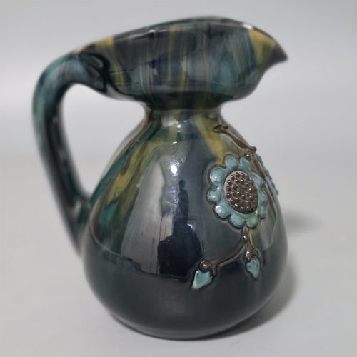 RARE SUNFLOWER POTTERY STUDIO ART POTTERY JUG BY SIR EDMUND ELTON CLEVEDON COURT SOMERSET C1890 - ADDITIONAL PHOTO 7