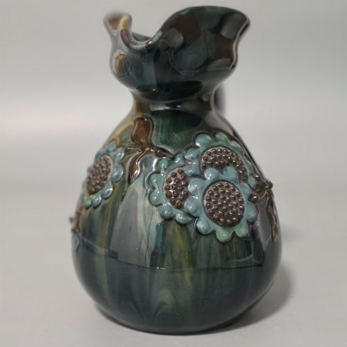 RARE SUNFLOWER POTTERY STUDIO ART POTTERY JUG BY SIR EDMUND ELTON CLEVEDON COURT SOMERSET C1890 - ADDITIONAL PHOTO 10