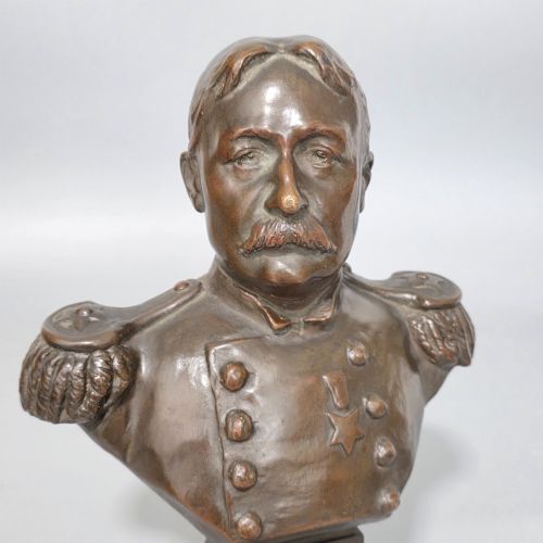FINE BRONZE BUST OF UNION ARMY OFFICER WILLIAM RUFUS SHAFTER 21CM SIGNED HENRI GODET C1910 - ADDITIONAL PHOTO 9