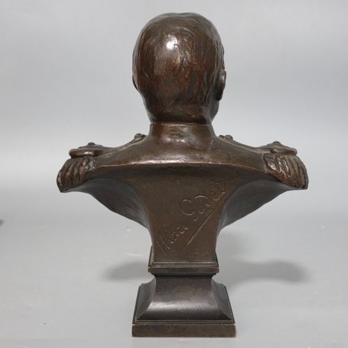 FINE BRONZE BUST OF UNION ARMY OFFICER WILLIAM RUFUS SHAFTER 21CM SIGNED HENRI GODET C1910 - ADDITIONAL PHOTO 11