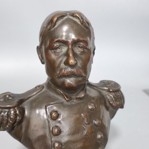 FINE BRONZE BUST OF UNION ARMY OFFICER WILLIAM RUFUS SHAFTER 21CM SIGNED HENRI GODET C1910 - ADDITIONAL PHOTO 13