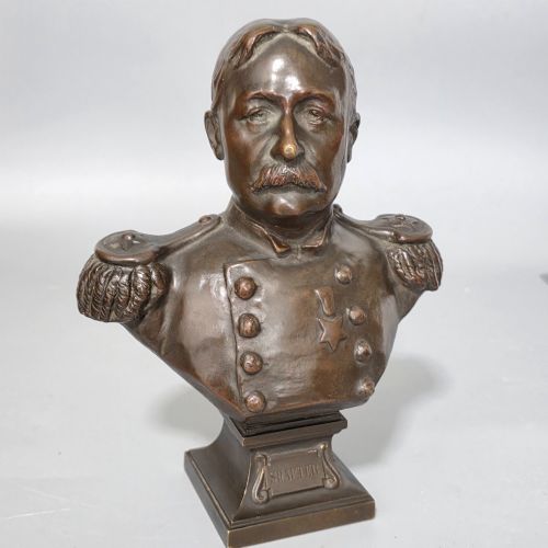 FINE BRONZE BUST OF UNION ARMY OFFICER WILLIAM RUFUS SHAFTER 21CM SIGNED HENRI GODET C1910 - ADDITIONAL PHOTO 14