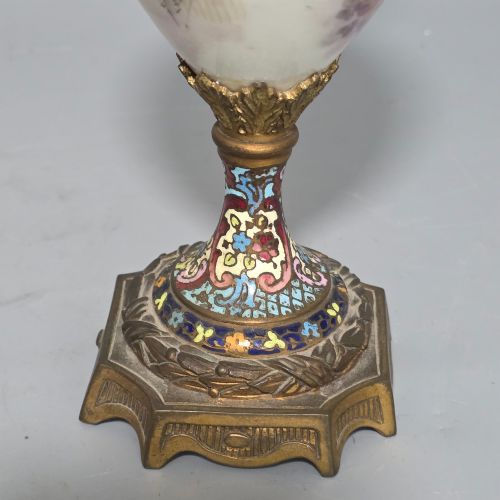 ANTIQUE FRENCH PAINTED SEVRES STYLE SIGNED PORCELAIN ORMOLU VASE SIGNED 'MAX' 31CM - ADDITIONAL PHOTO 3
