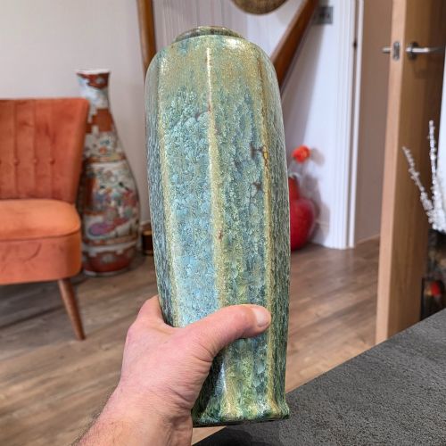 PIERREFONDS FRANCE LARGE CRYSTALLINE VASE CIRCA 1900 35CM - ADDITIONAL PHOTO 2