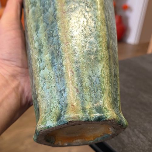 PIERREFONDS FRANCE LARGE CRYSTALLINE VASE CIRCA 1900 35CM - ADDITIONAL PHOTO 8